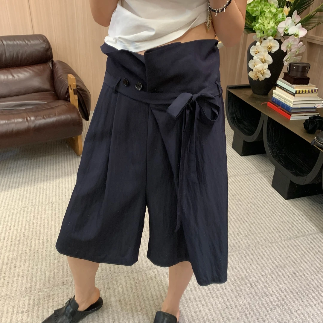 Byjunjun 【折腰】设计感裙裤夏季薄款宽松百搭七分休闲裤C25K5553