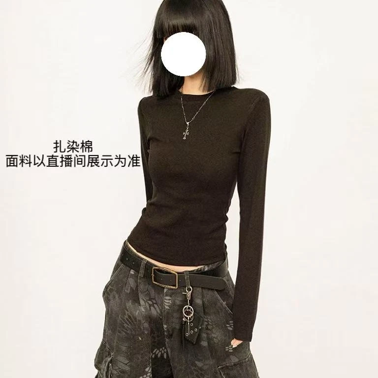 【扎染棉】高弹力修身上衣女