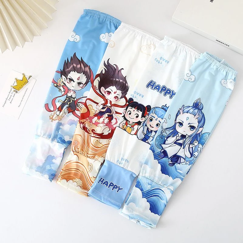 哪吒儿童冰袖夏季遮阳防晒男童冰丝护袖套男孩护手臂手袖宝宝袖J