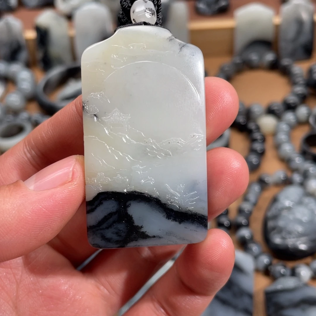 和田玉未镶嵌挂件