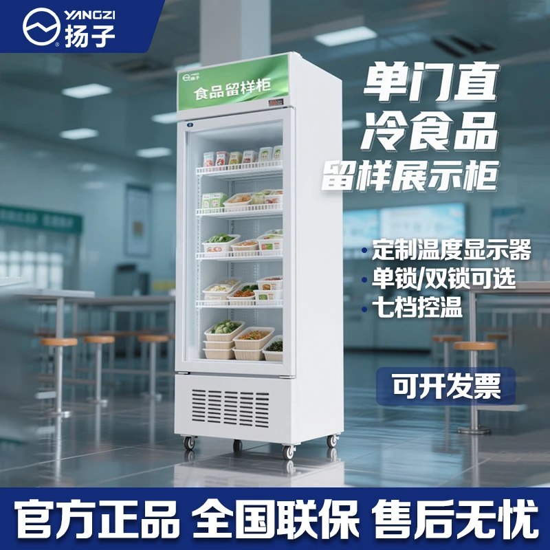 扬子冷藏保鲜幼儿园食品留样柜带锁餐厅食堂小冰箱商用展示留样柜