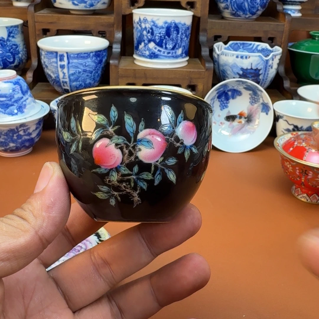 冷***象杯子陶景德镇全手工手绘陶瓷