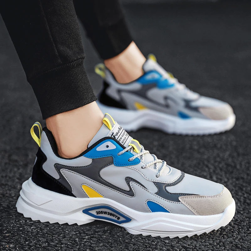 秋季新款情侣款时尚潮流休闲运动鞋2022年男士低帮系带透气老爹鞋