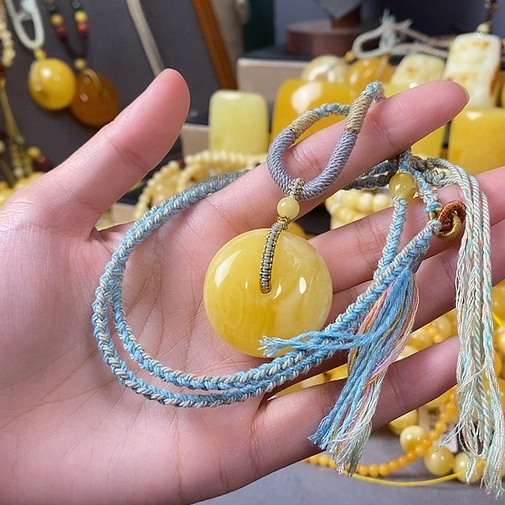 琥珀未镶嵌裸石平安扣