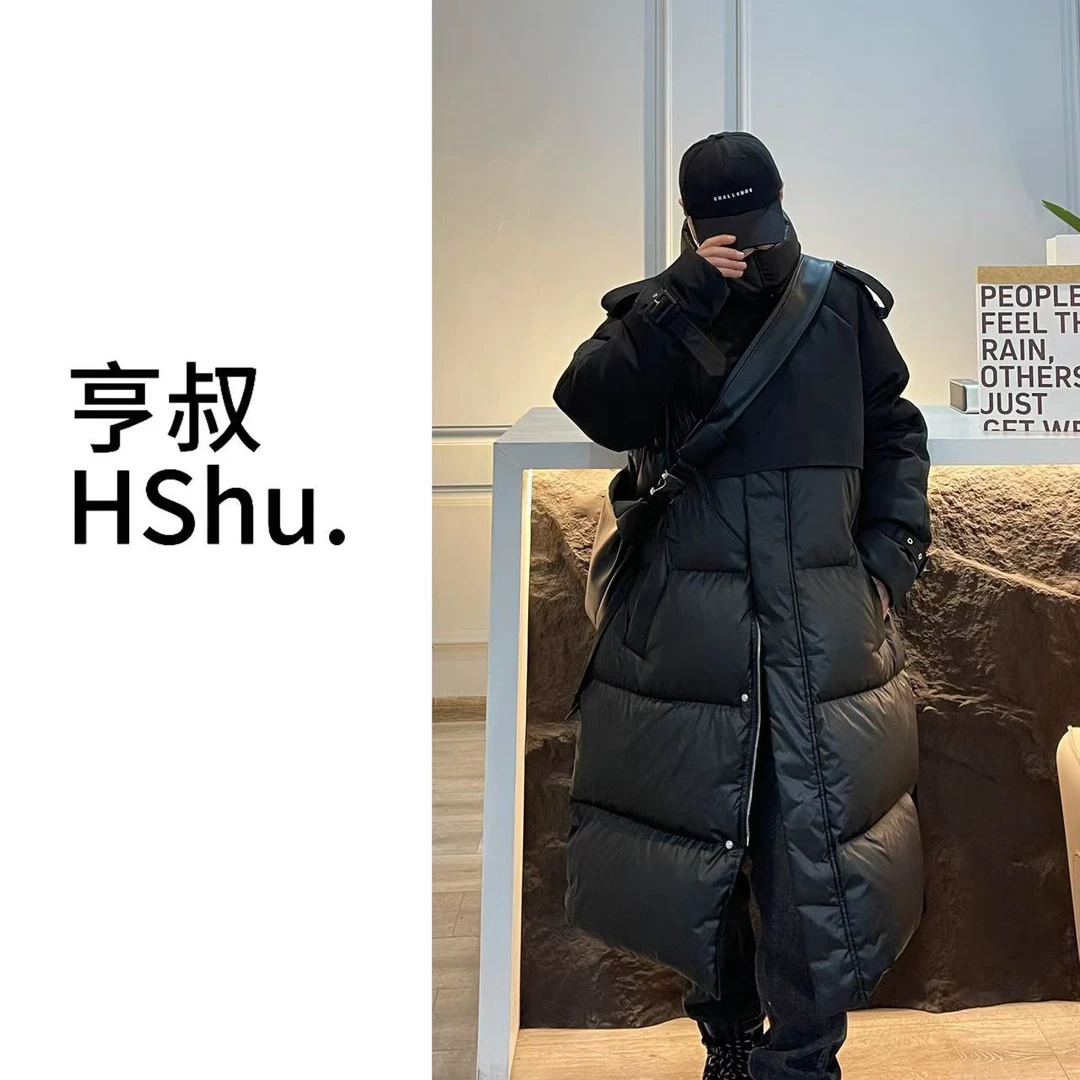 亨叔【黑武士】设计师风衣版400克羽绒服御寒抵御零下30度长款