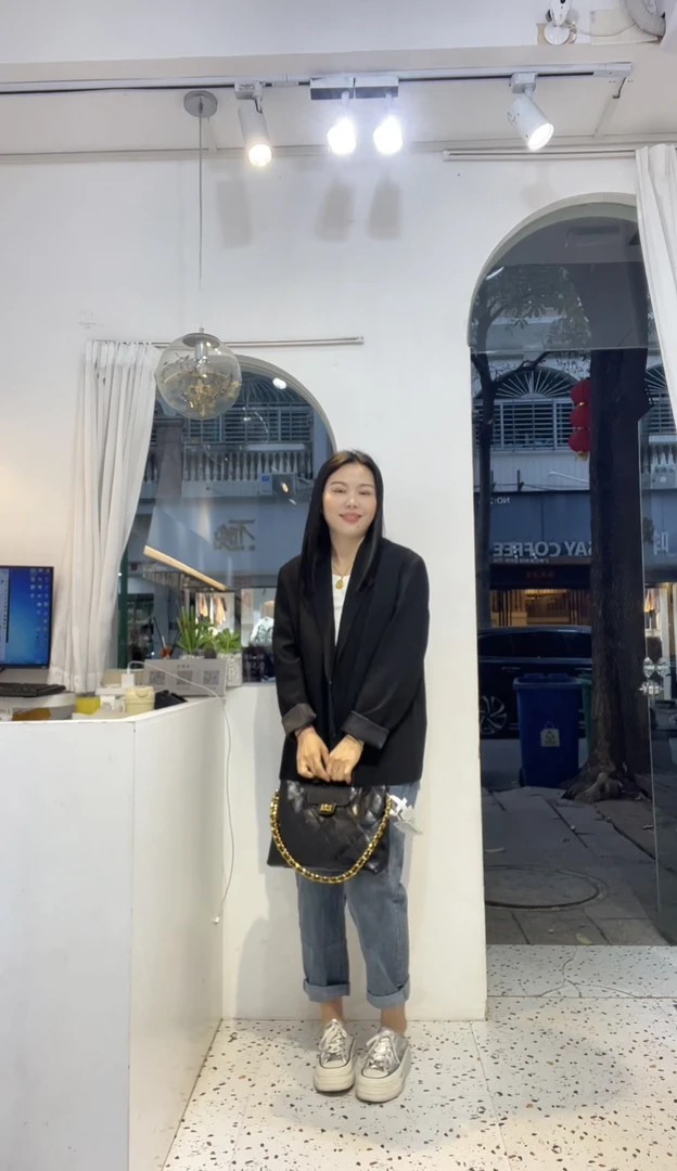 欧货宽松时尚正肩黑色西装外套8818