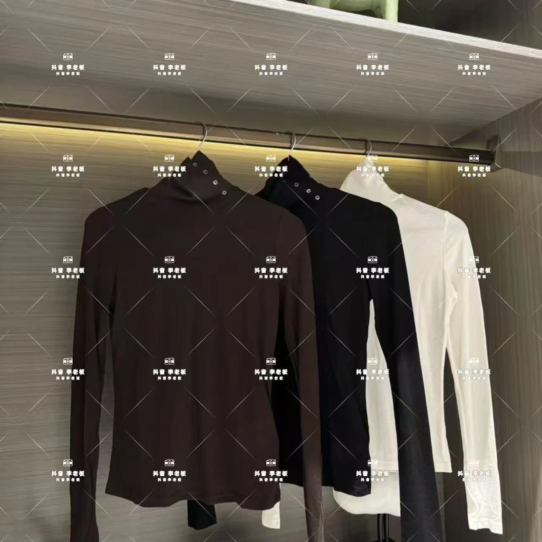 2025 秋冬百搭高领显瘦打底衫体恤（衣长60左右）