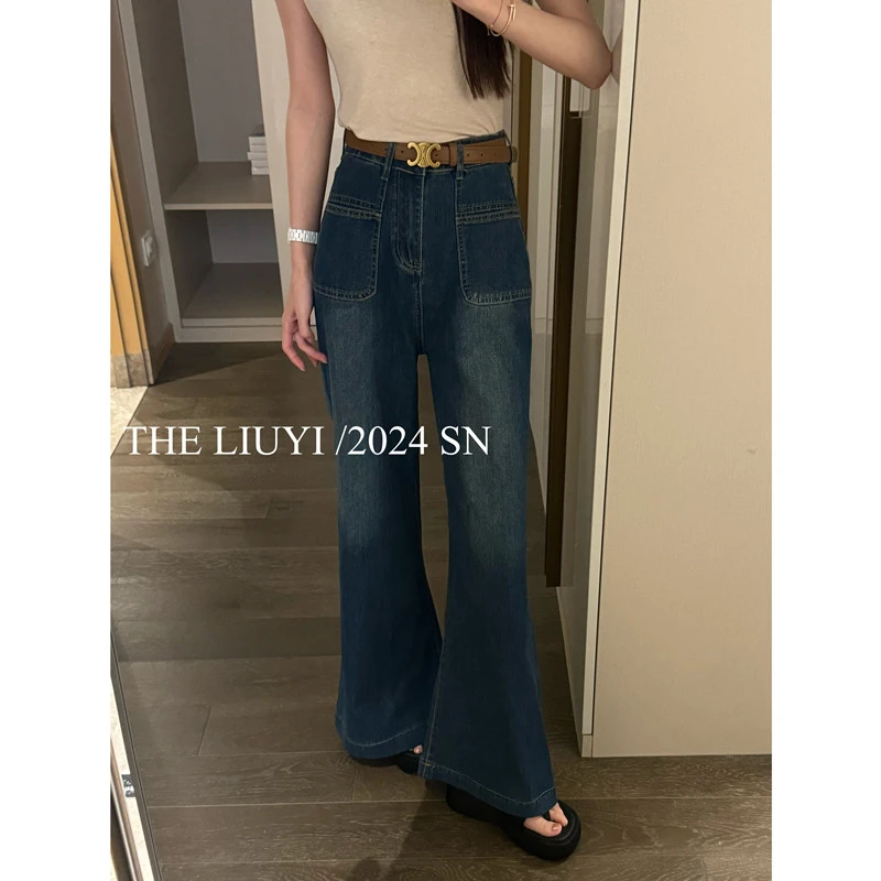 【LIUYI】比例王~高腰显瘦牛仔喇叭裤47092
