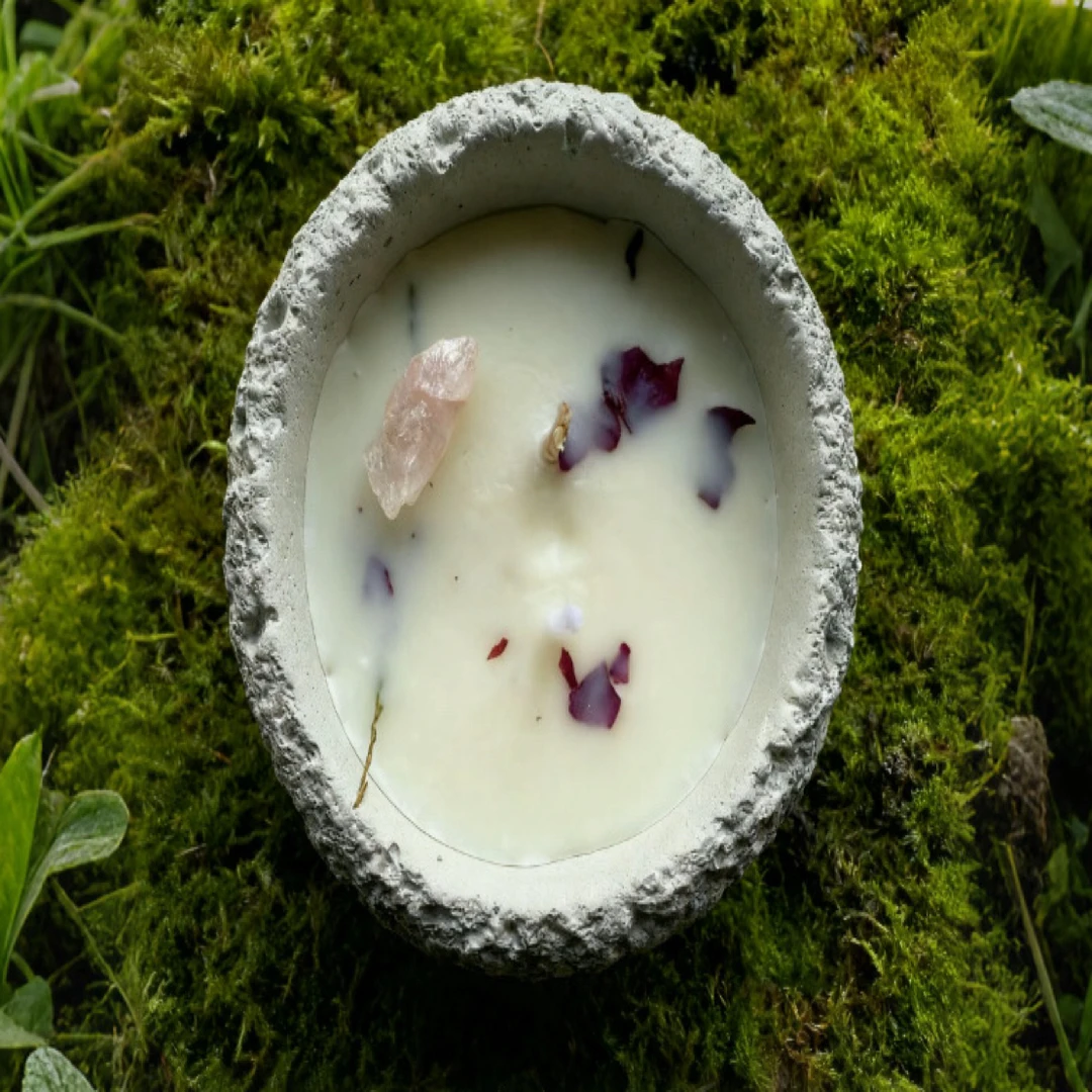 【Yuki柔光手作】植物香薰蜡烛水晶能量可定制