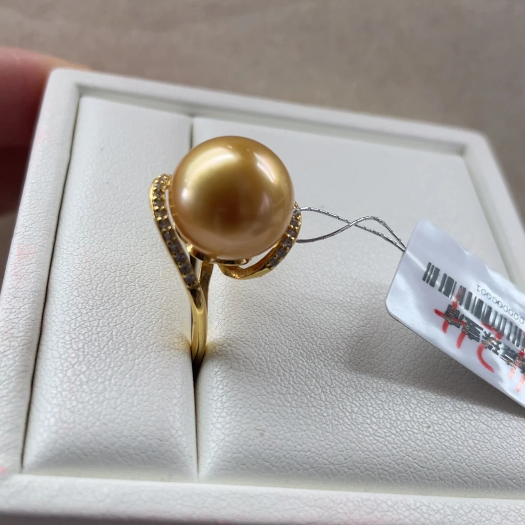 戒指银S925镶嵌海水珍珠12.4mm