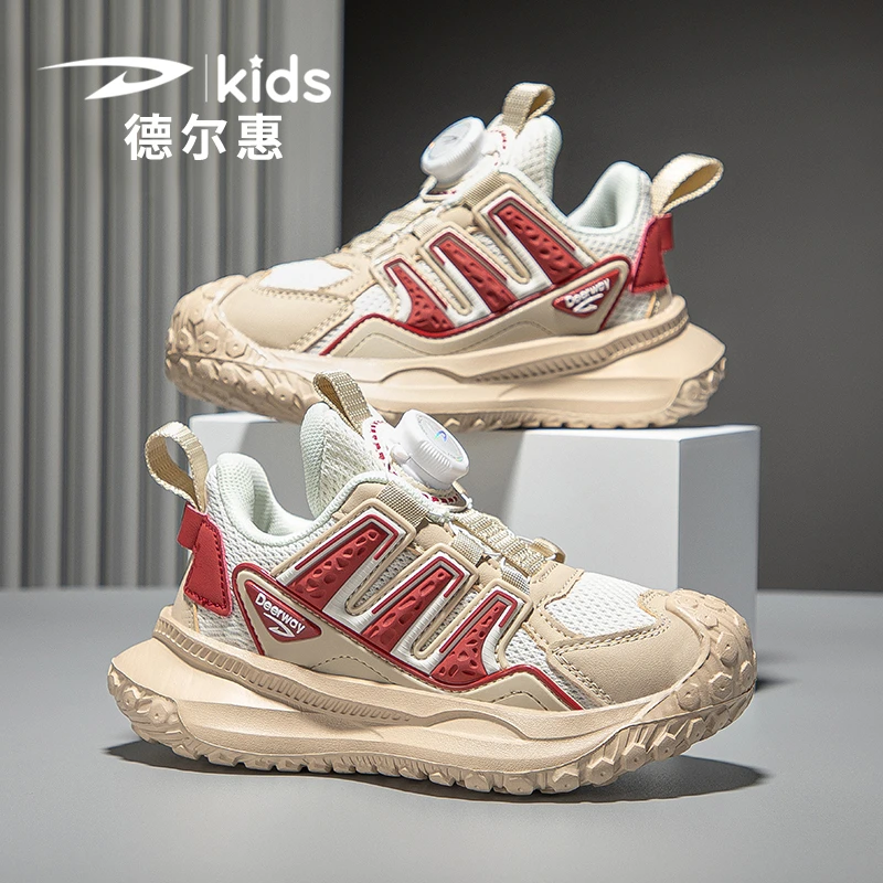 德尔惠童鞋2025秋季新款男童网面运动鞋跑鞋女校园软底透气防滑