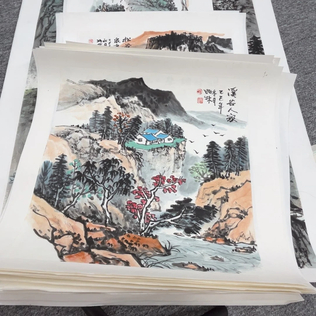 国画绘画作品多次