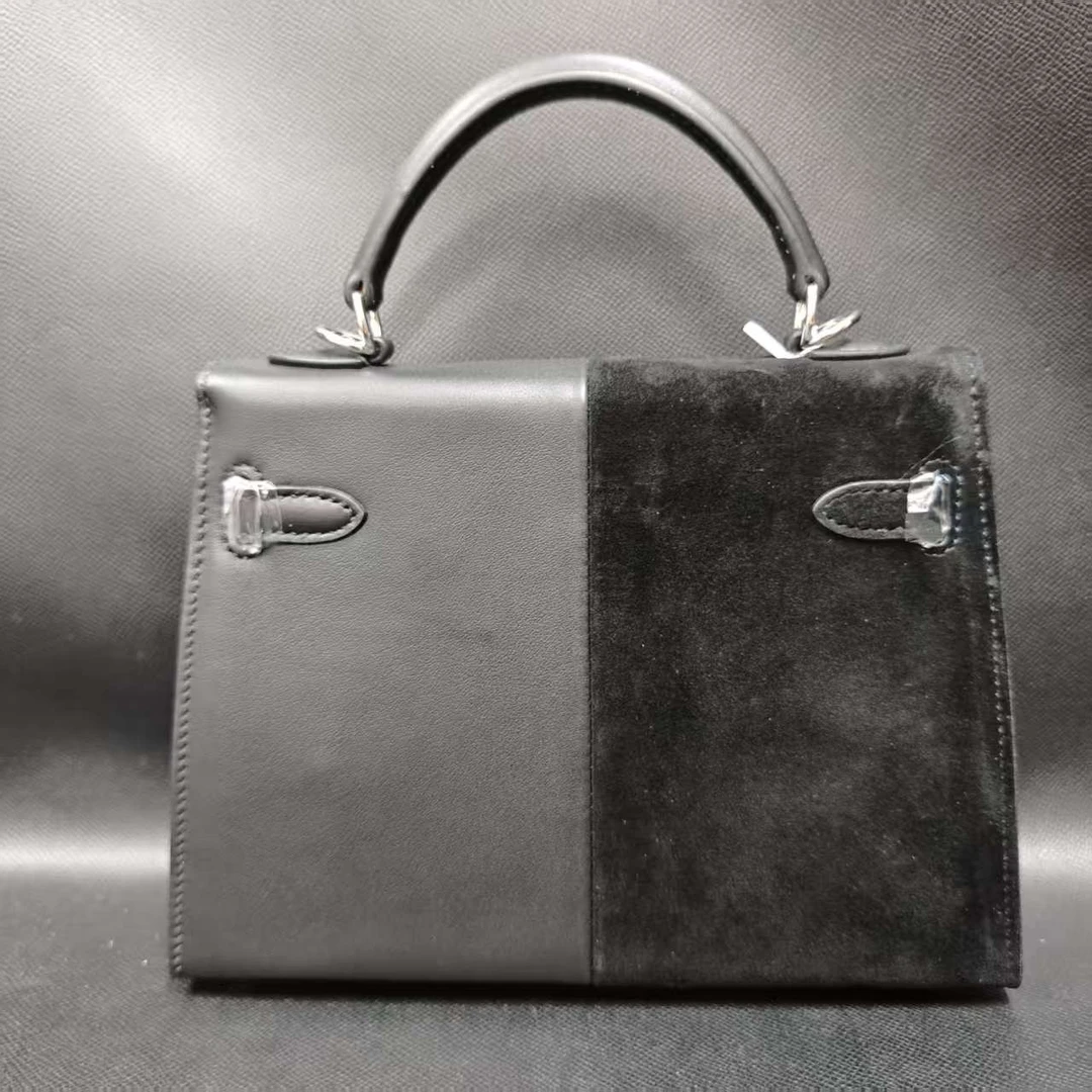 高定奢品 时尚潮流新款女包22cm 0667 黑色拼皮