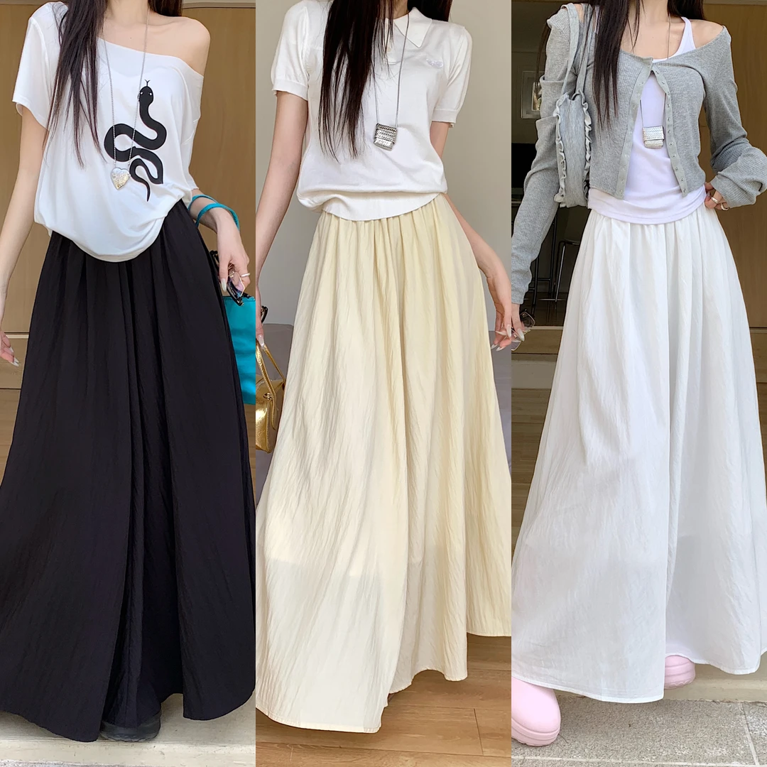 8050-夏季新款女装显瘦微胖大码半身裙