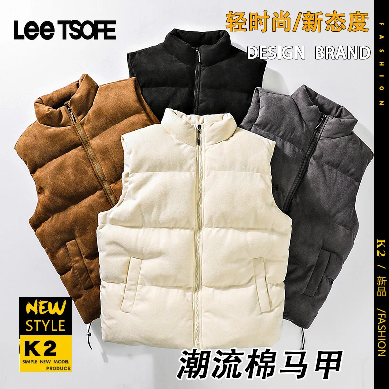 LEE TSOFE2025男新款秋冬季时尚棉马甲爆款休闲百搭男背心棉马甲