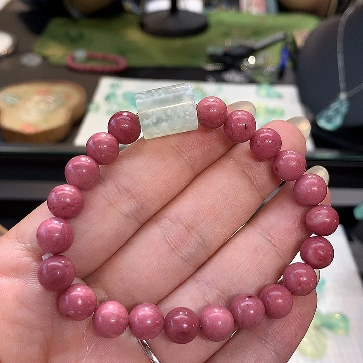 合金蛇纹石玉手链