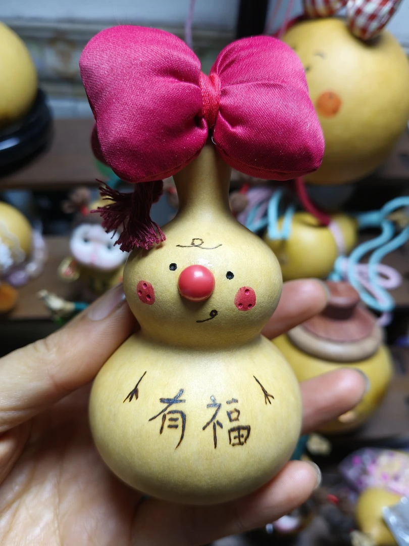 蝴蝶结小葫芦车挂摆件