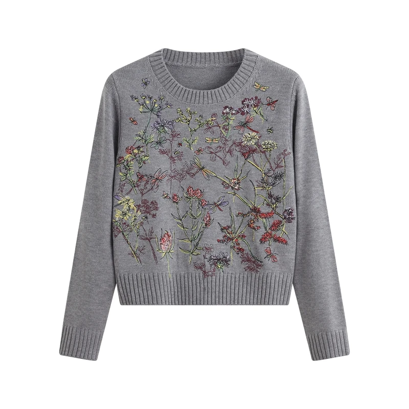 BAOFAHU2024新款时尚小香风印花圆领套头上衣55551