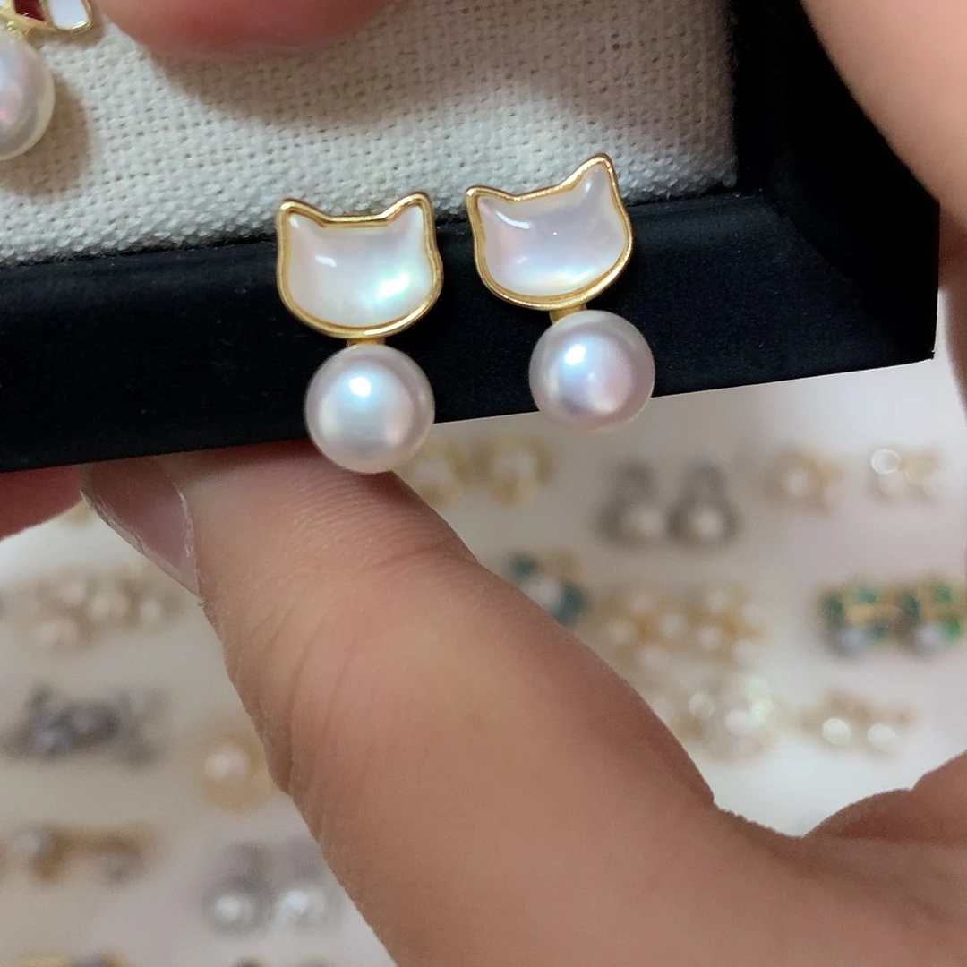淡水珍珠耳饰合金
