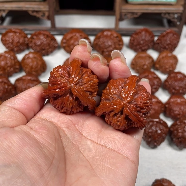 M***H吊坠文玩核桃白狮子拼接6LXP#00#