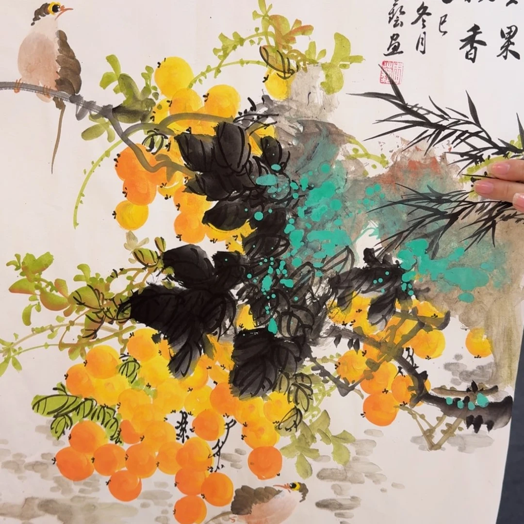 国画国画作品山水花鸟纯手绘