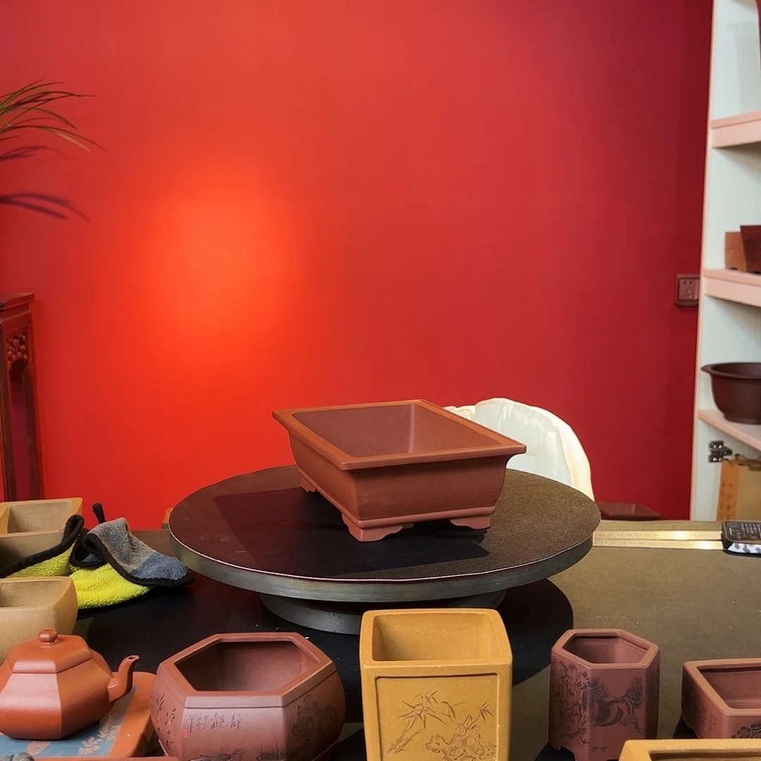 峰***转紫砂花盆紫泥马槽