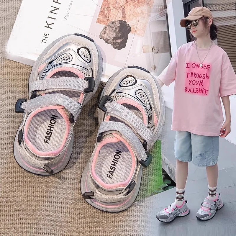 ABC男童鞋春款2025新款春季包头儿童鞋子运动鞋女童跑步鞋中大童