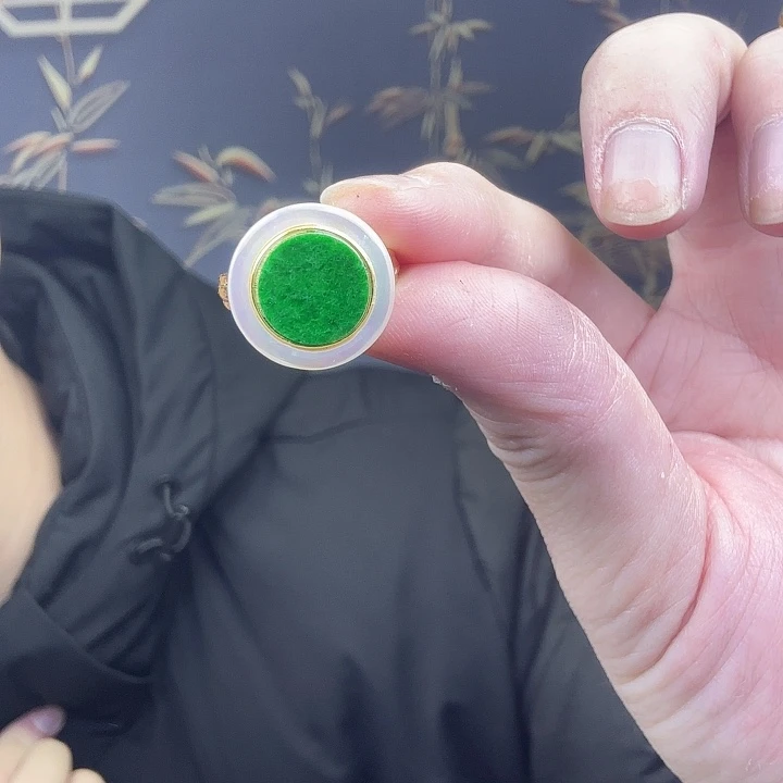 翡翠戒指银S925镶嵌转*点特价 新年