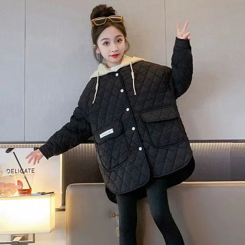 502086 新款优选韩版儿童休闲舒适百搭夹棉棉服外套