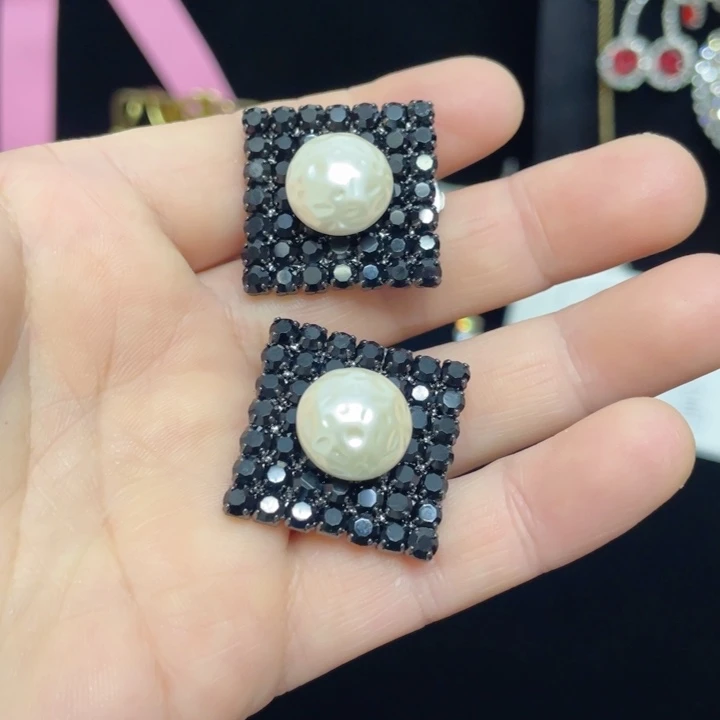 合成碳硅石纯铜小黑方块树树耳夹