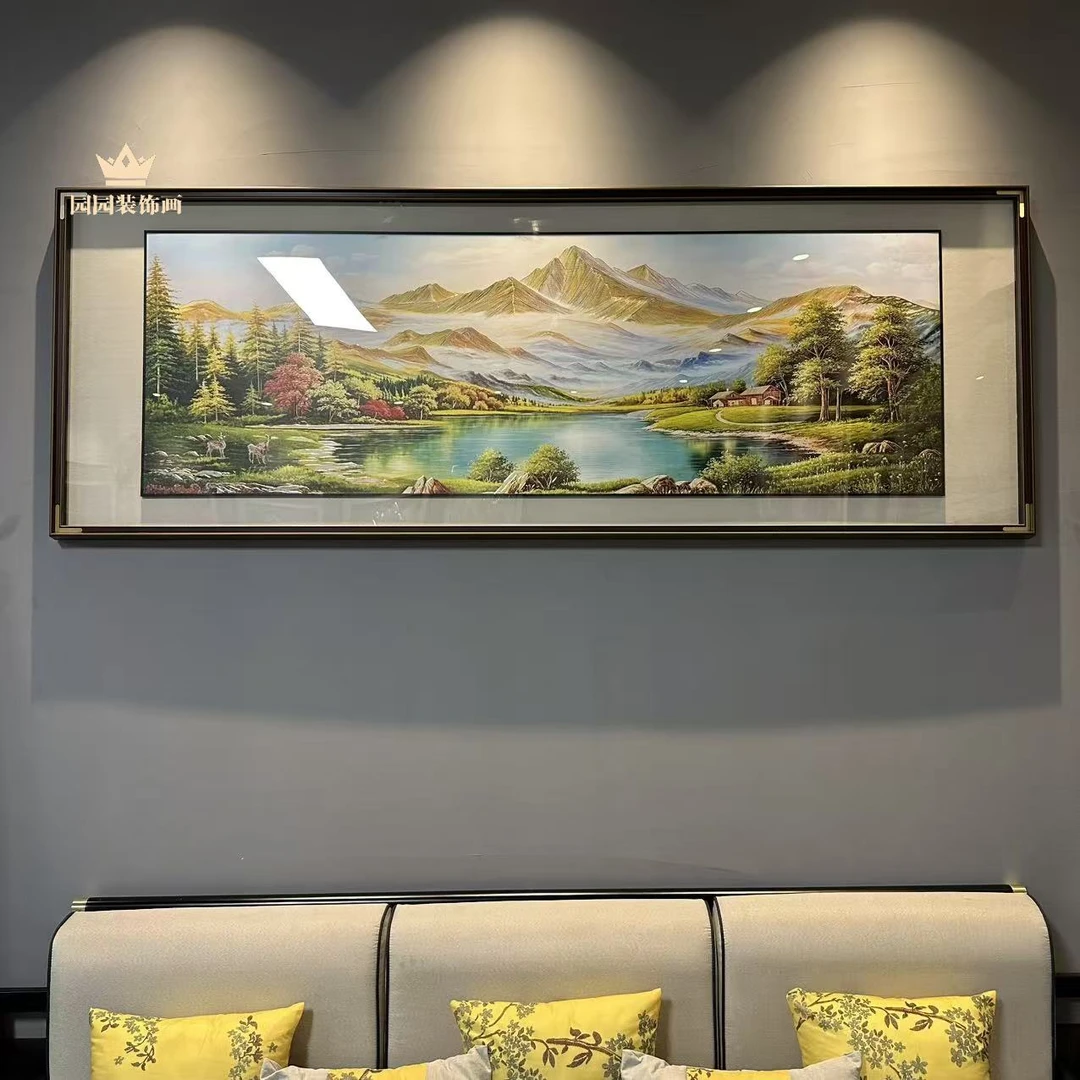 【新款金山聚宝盆】铜雕画客厅挂画沙发背景墙装饰画高端山水壁画