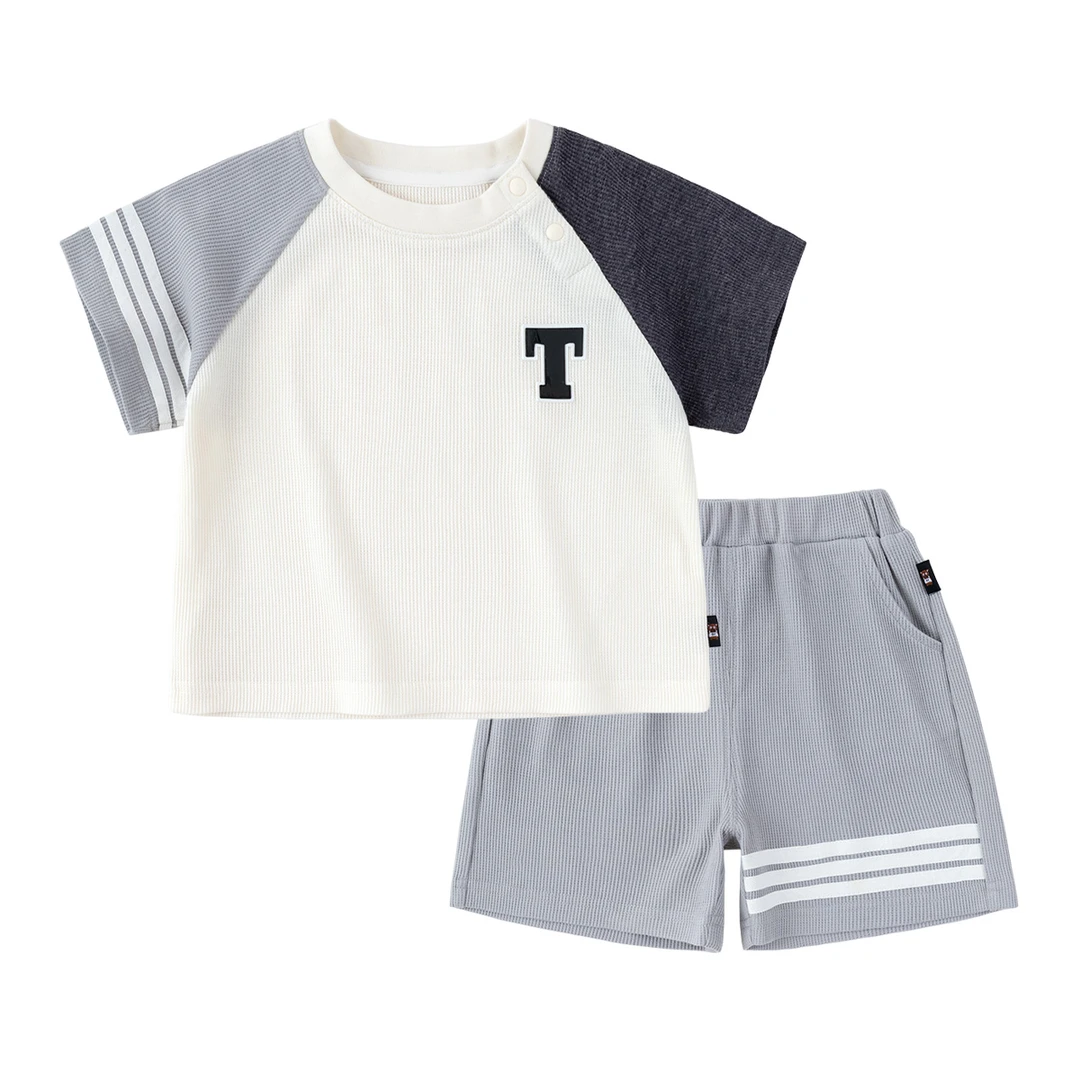 休闲套装夏装宝宝男童儿童裤子女童两件套BGG123BDF053