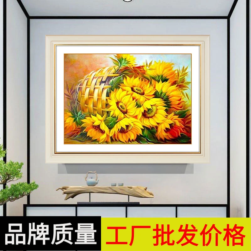向日葵十字绣客厅2025新款孕妇解闷纯手工自己绣中国风国潮无勾边