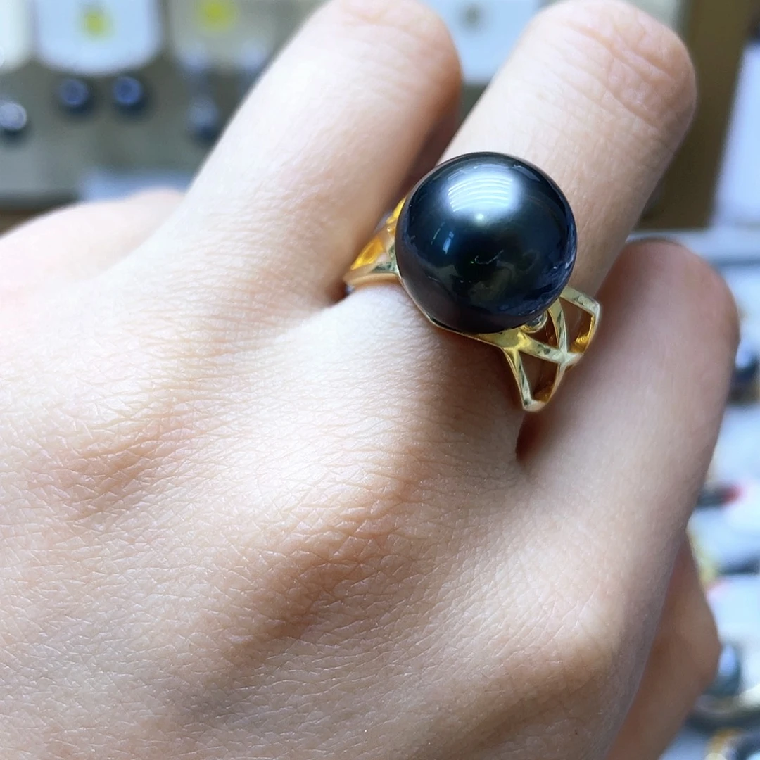 海水珍珠戒指银S925镶嵌