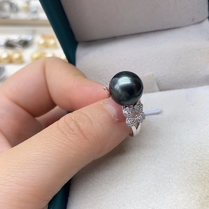 海水珍珠戒指银S925镶嵌