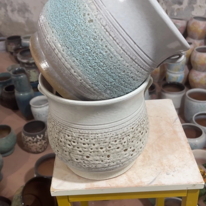 紫砂花盆口径21高度21两只正品