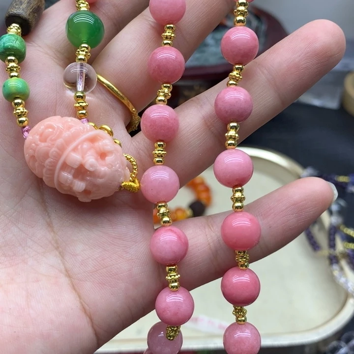 玛瑙/玉髓颈饰合金吊坠