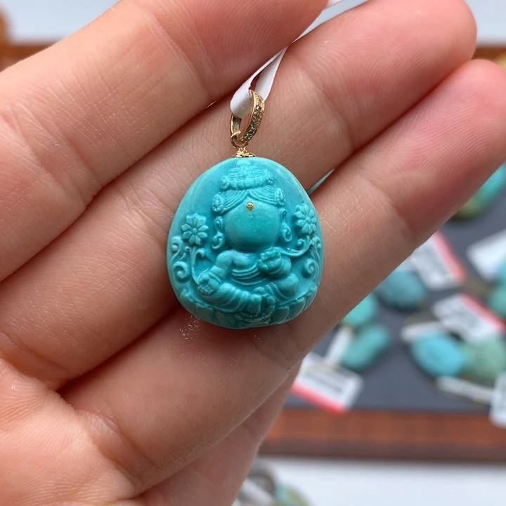 绿松石未镶嵌绿松石笑**开