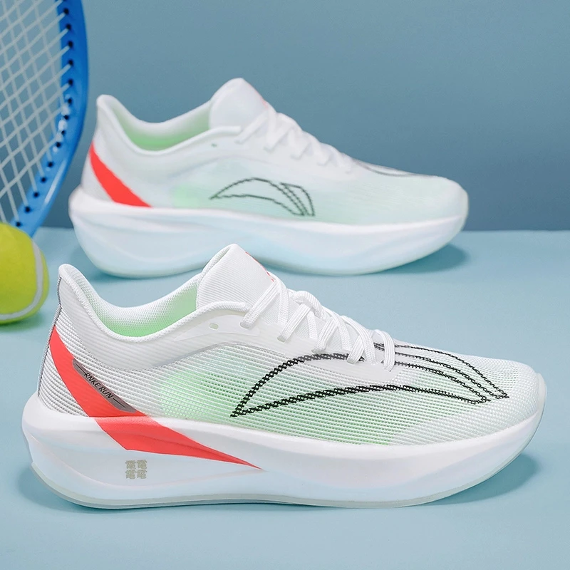 飞电5C跑步鞋男夏季单网碳板竞速学生中考体侧透气运动跑鞋减震鞋