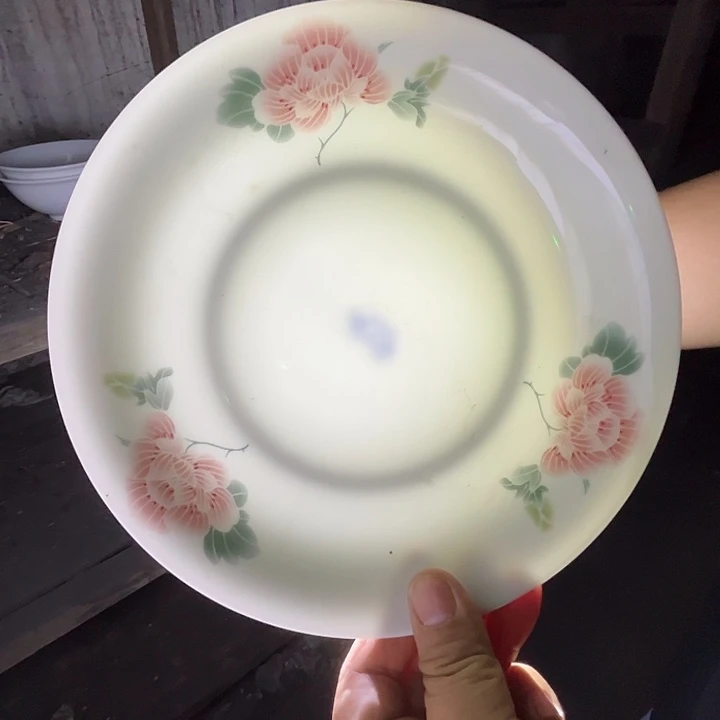 景德镇陶瓷影青芙蓉8寸窝盘2只