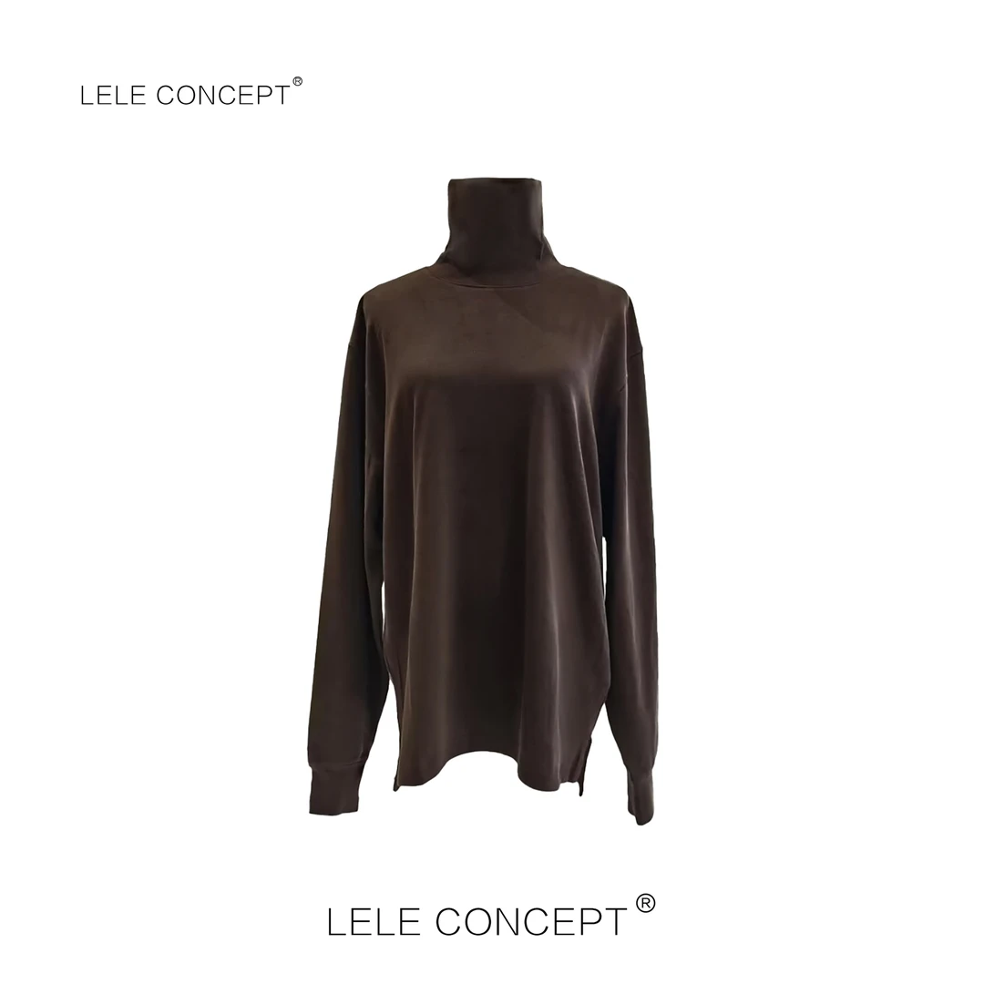 LELE CONCEPT |「夭夭」轻奢时装百搭高级三色高领棉T恤TX028