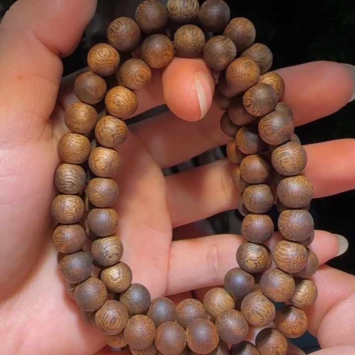 手串沉香海南老白棋08链子27克+