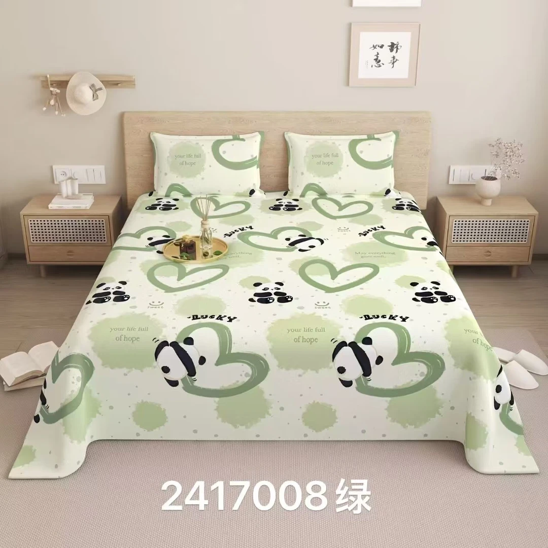 四季通用通用加厚款粗布单人床单床盖被单凉席机洗亲肤印花