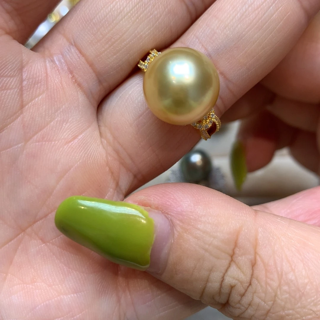 海水珍珠戒指银S925镶嵌