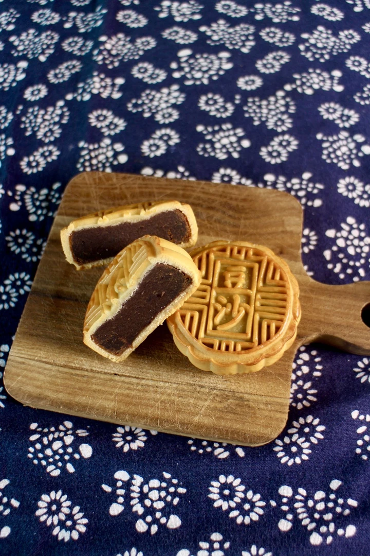 广式纯正老豆沙口味传统皮薄馅足月饼