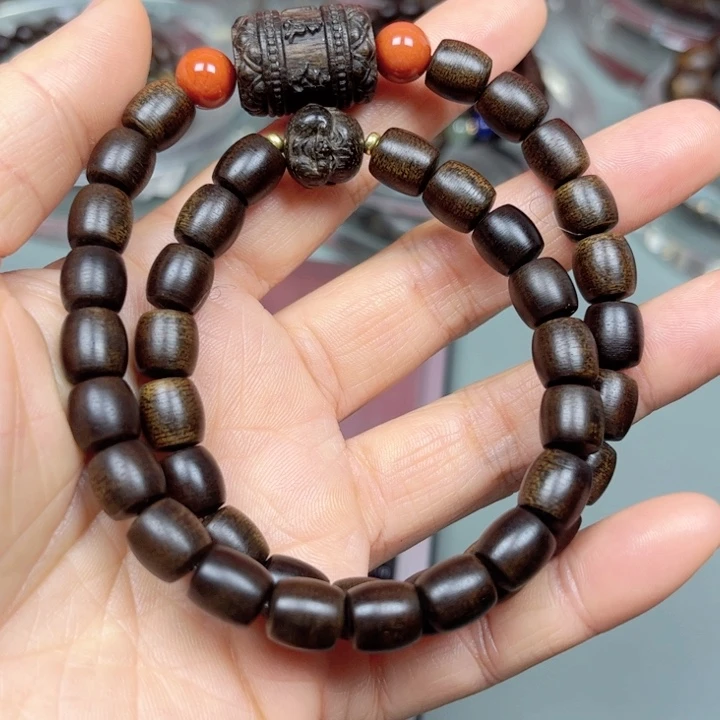 沉香手串越南白棋楠0:8双圈手链