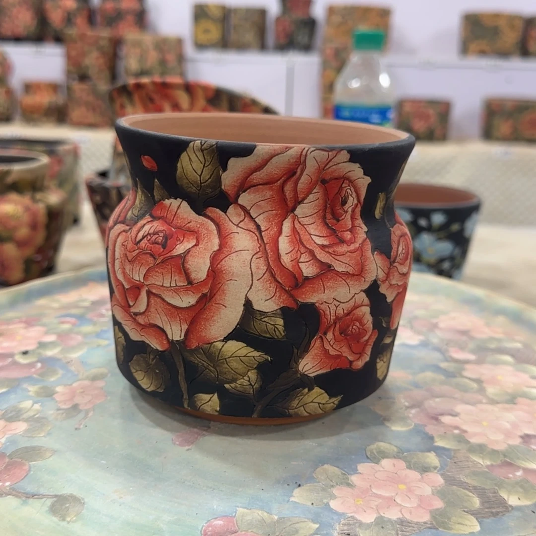 紫砂花盆精品多肉手绘花盆