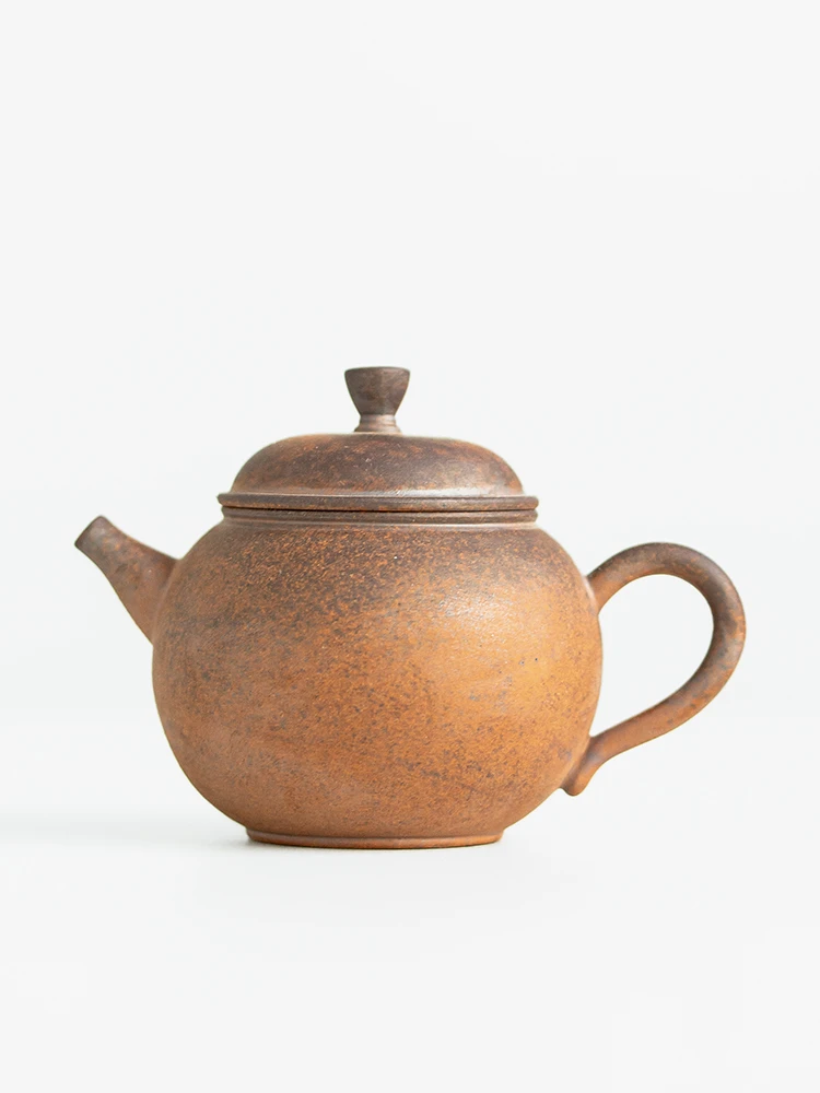 夵弟堂原陶圆满壶粗陶茶器办公室泡茶壶轻奢高端手工大容量手抓壶
