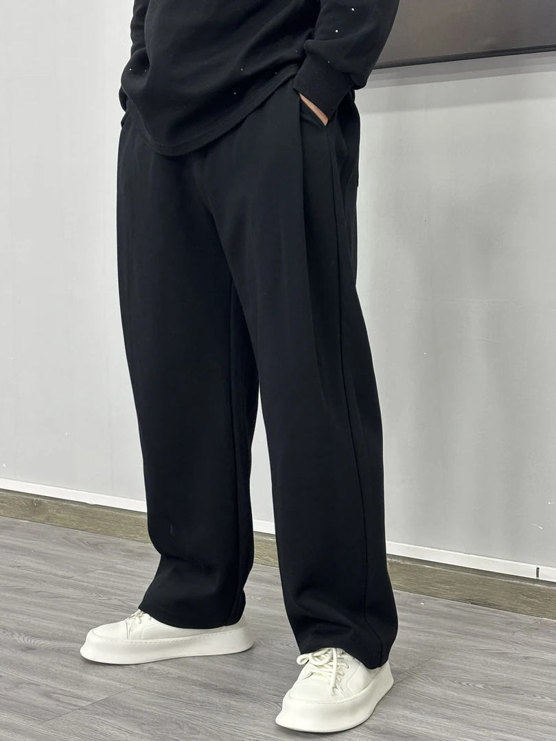 2025年时尚春款潮流男女同款纯色流弯刀裤