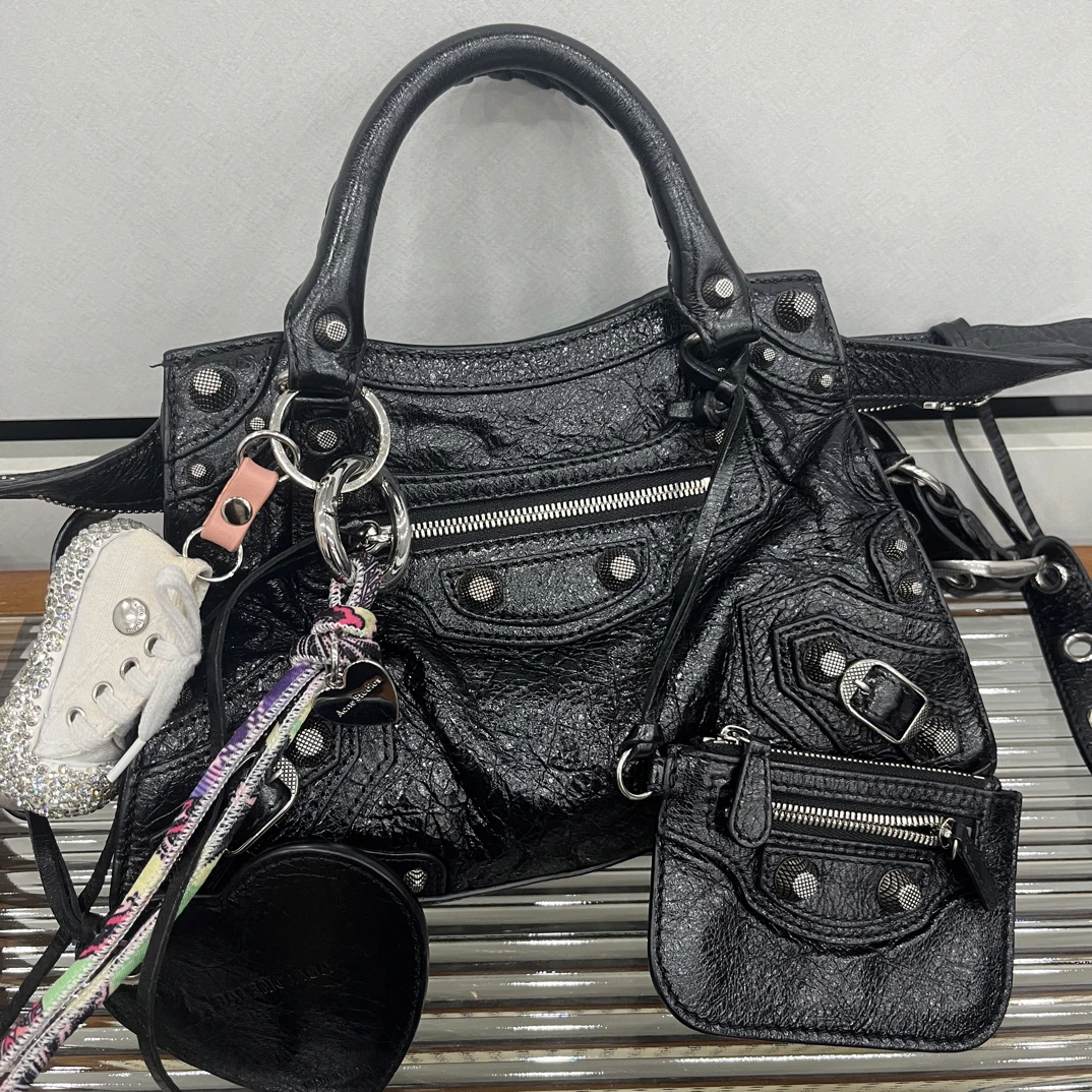 99新 Balenciaga/巴黎世家 Neo cagole 超小号xs号 黑银机车包